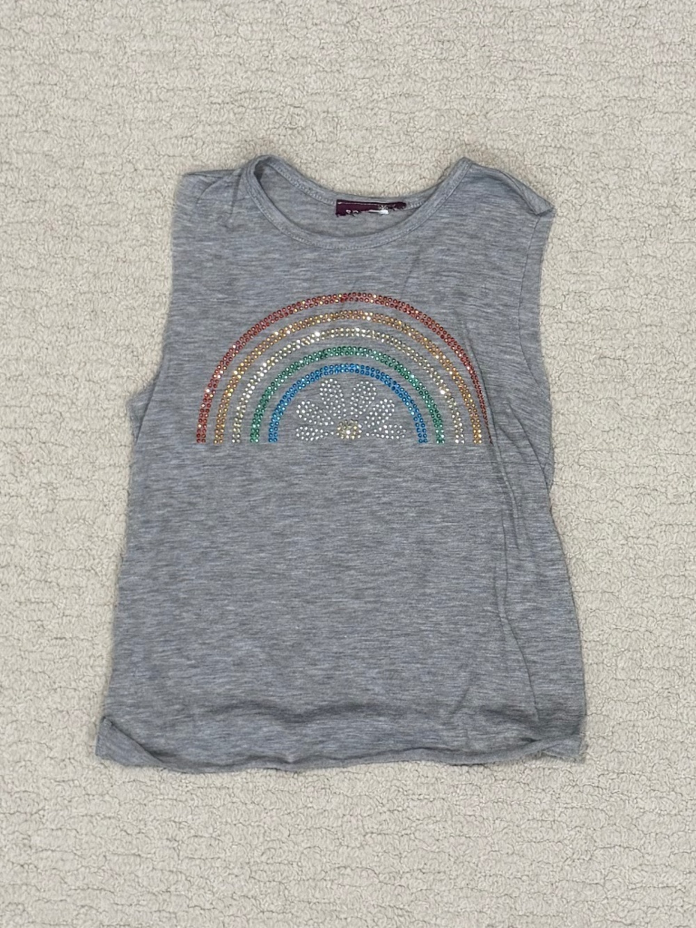 Kids Sparkle by Stoopher Rhinestone Rainbow Tank Size 7